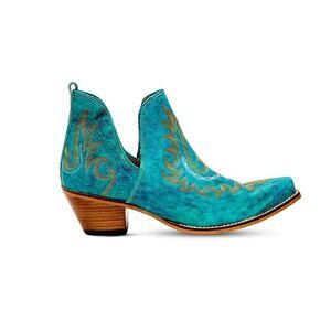 New Myra Westerly Turquoise Western wear handmade leather ankle booties sz 7